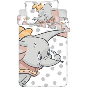 Disney Dumbo Baby Dekbedovertrek, Dots - 100 x 135 cm + 40 x 60 cm - Katoen