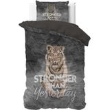 Sleeptime dekbedovertrek Stronger Grijs 135 x 200/220 cm