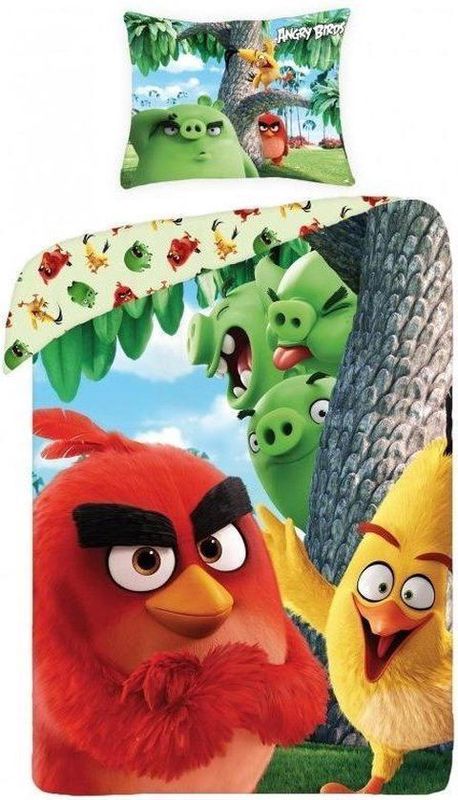 Angry Birds - Angry Bird - Dekbedovertrek - Multicolor - 100% Katoen, 140 x 200 cm, Kussensloop 70 x 90 cm