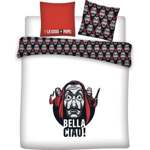 La Casa de Papel Dekbedovertrek Bella Ciao - Tweepersoons - 200 x 200 cm - Katoen