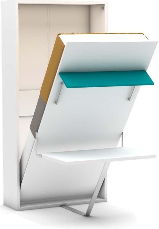 Eenpersoons opklapbed met  bureau - Happy - Turquoise - geen matras
