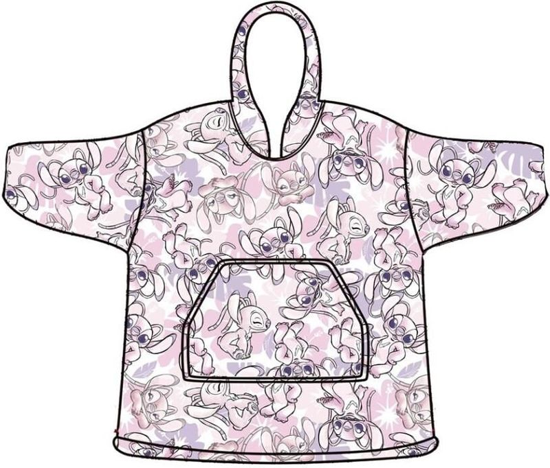 Stitch hoodie poncho maat XS - L - polyester