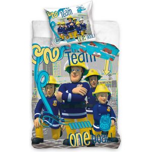 Brandweerman Sam - Dekbedovertrek - Katoen - One Team - 1 Dekbedovertrek en 1 Kussensloop