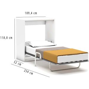 Eenpersoons opklapbed Capsule bed en bureau - geen matras
