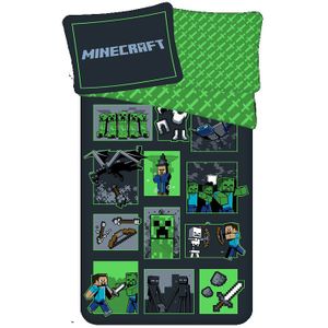 Minecraft - Dekbedovertrek - Survival Mode - Katoen - 140 x 200 cm