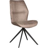 Label51 Comfy eetkamerstoel velvet taupe - set van 2