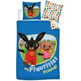 Bing - Fravritist Dekbedovertrek - Blauw - Katoen - Inclusief Kussensloop