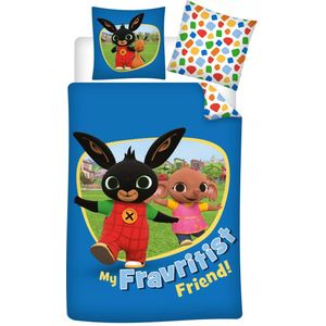 Bing - Fravritist Dekbedovertrek - Blauw - Katoen - Inclusief Kussensloop