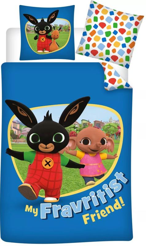 Bing - Fravritist Dekbedovertrek - Blauw - Katoen - Inclusief Kussensloop