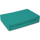 Badstof hoeslaken - Turquoise - Matras dikte 40 cm