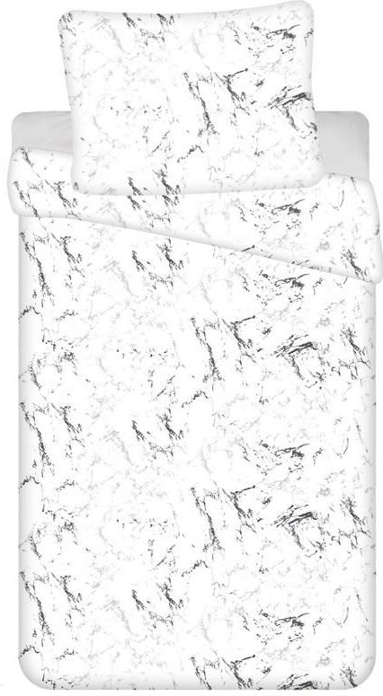 Marmer dekbedovertrek wit - 140 x 200 cm - microflanel