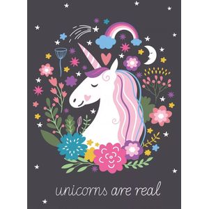 Borg Living - Kinderdeken - Multi - 100x140 cm - Fleecedeken - Eenhoorn