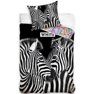 Dreamee - Zebra - Dekbedovertrek - Wit/Zwart - Katoen