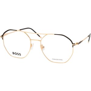 BOSS - Optisch Montuur - Zwart en Goud - Dubbele Neusbrug