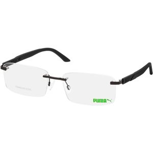 Puma PU 0330O 001, inclusief kwaliteitsglazen, Rechthoekig Brillen, Heren
