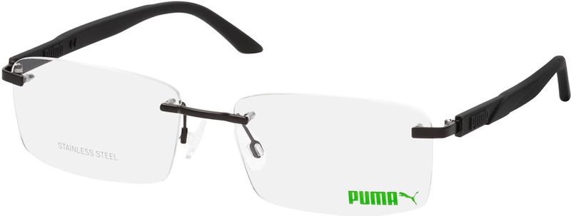 Puma PU 0330O 001, inclusief kwaliteitsglazen, Rechthoekig Brillen, Heren