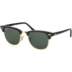 Ray-Ban Clubmaster RB 3016 901/58small, Browline Zonnebrillen, Unisex, gepolariseerd, Verkrijgbaar op sterke