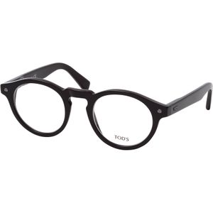Tod's - Ronde Volledige Rand - Optische Bril - Zwart - Acetaat, Framebreedte 49 mm, Lenshoogte 42 mm, Brugbreedte 22 mm