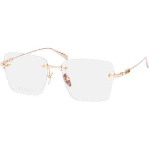 Gucci - Rechthoekige Brillen - Geel - Oversized Vierkant Montuur