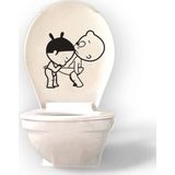 WC Sticker Jongen En Meisje – Toilet Sticker – WC Decoratie – Wc Bril Sticker – Grappige Sticker