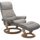 Stressless® Relaxsessel »View«, (Set, Relaxsessel mit Hocker), mit Classic Base, Größe L,Gestell Eiche
