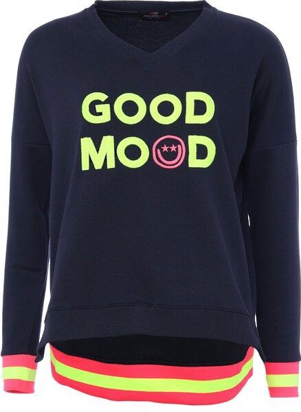 Zwillingsherz Sweatshirt, mit Kontrastbündchen und Schriftzug