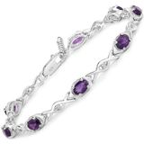 Vira Jewels Armband »925-Sterling Silber rhodiniert Glänzend Amethyst lila«