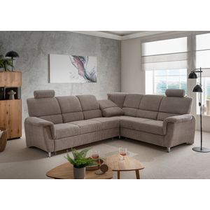 Home affaire Ecksofa »Pisa L-Form, mit Schlaffunktion, Stauraum, 2x höhenverstellbare«, Kopfstützen und Relaxfunktion im Eckelement