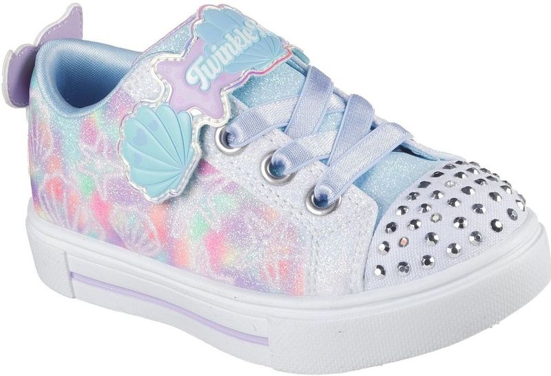Skechers Lauflernschuh »TWINKLE SPARKS LIGHTS«, Sneaker,Blink,-Klettschuh mit Glitzer, Größenschablone zum Download