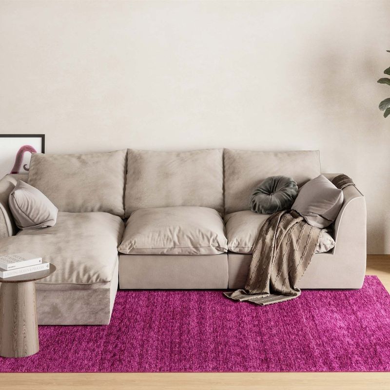 morgenland Wollteppich »Uni - Gabbeh Teppich - Softy«, oval, 1,6 mm Höhe, Gabbeh Optik, Uni Farben, reine Wolle, sehr weicher Flor, Wohnzimmer