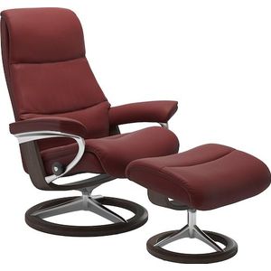 Stressless® Relaxsessel »View«, (Set, Relaxsessel mit Hocker), mit Signature Base, Größe M,Gestell Wenge