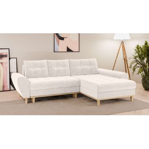 Home affaire Ecksofa »Ahrdorf mit Bettfunktion und Bettkasten, Maße: B/H/T 268/86/175 cm«, L-Form mit 3 Rückenkissen und moderne gerundete Armlehnen