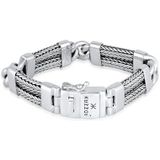 Kuzzoi Armband »Herren Panzer Gliederarmband Modern 925 Silber«