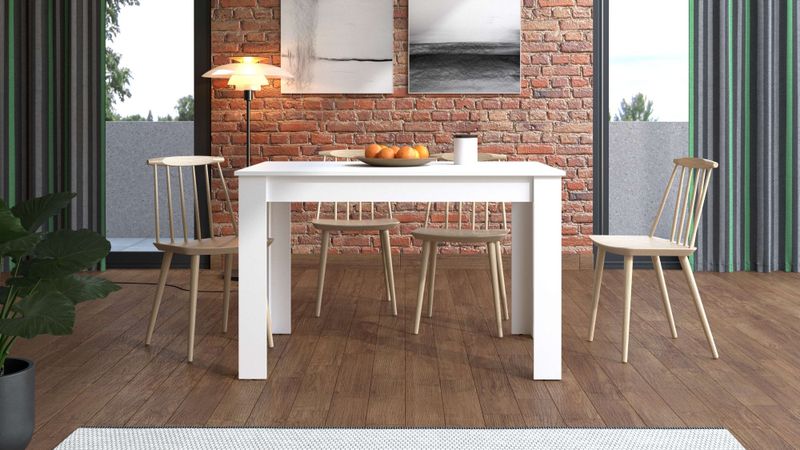 Home affaire Esstisch »Hamar Esszimmertisch 120x80, Weiß oder Eiche Holz Küchentisch«, Verlängerbar durch Einlegeplatte, max. Breite 160 cm