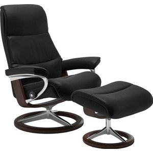 Stressless® Relaxsessel »View«, (Set, Relaxsessel mit Hocker), mit Signature Base, Größe S,Gestell Braun