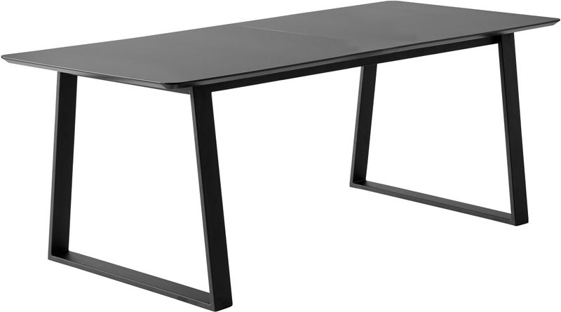 Hammel Furniture Esstisch »Meza Designtisch mit Auszugsfunktion und 2 Einlegeplatten«, abgerundete Tischplatte MDF, Trapez Metallgestell