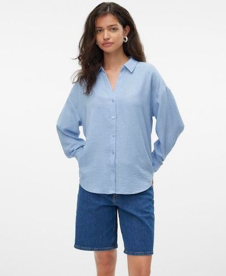 Vero Moda Langarmbluse »VMMELANEY QUEENY LS SHIRT WVN NOOS«