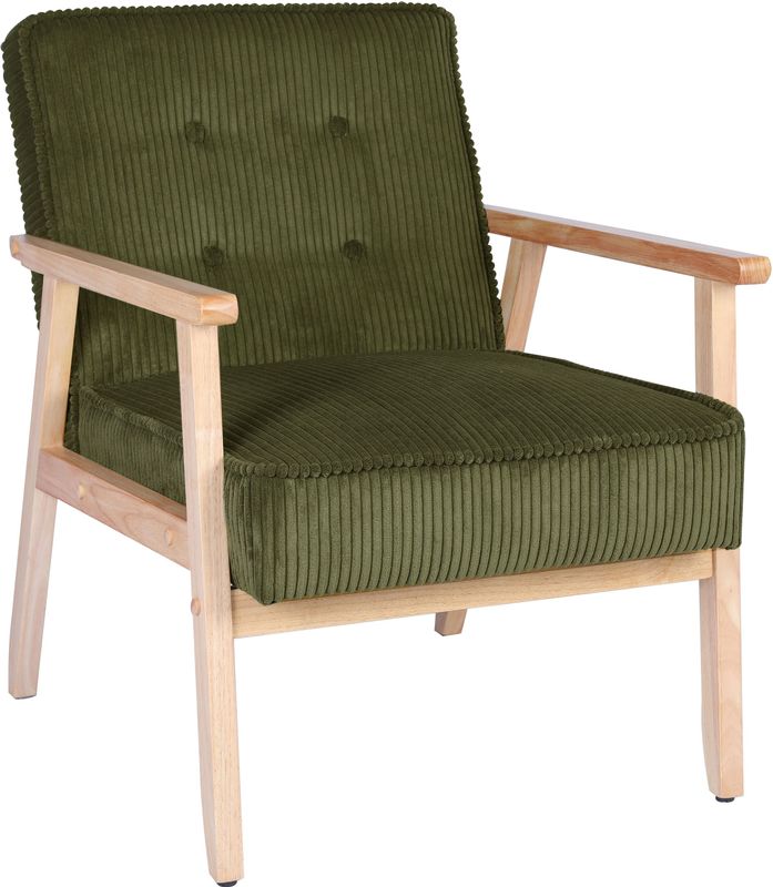 Home affaire Loungesessel »MENONRI mit Armlehnen aus Massivholz«, Relaxsessel, Lese-Sessel, Cocktailsessel in Cord und Webstoff
