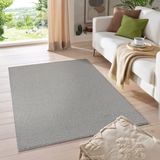 my home Teppich »Kurzflor-Frisee MALAGA 4700 uni meliert«, rechteckig, 10 mm Höhe, Wohnzimmer, Schlafzimmer, flacher robuster Teppich, Läufer und Rund