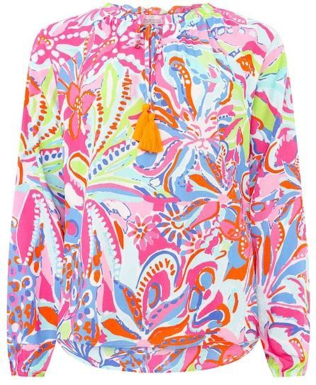 Zwillingsherz Schlupfbluse »""Happy Flower""«, mit Floralem Muster, Bindeband mit Tasseln