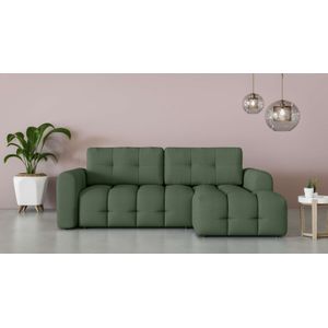INOSIGN Ecksofa »Manilla, wahlweise mit Bettfunktion, B/T/H 265/170/91 cm«, L-Form mit Recamiere rechts/links bestellbar, Wellenunterfederung