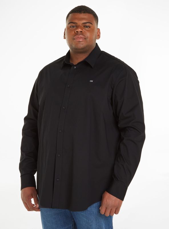 Calvin Klein Big&Tall Langarmhemd »BT_STRETCH POPLIN SLIM SHIRT«, in großen Größen mit durchgehender Knopfleiste