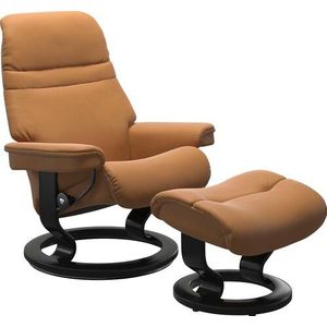 Stressless® Relaxsessel »Sunrise«, (Set, Relaxsessel mit Hocker), mit Classic Base, Größe M, Gestell Schwarz