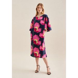 seidensticker Sommerkleid »Schwarze Rose«, Kurzarm Rundhals Floral