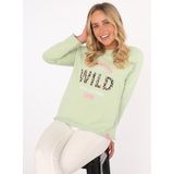 Zwillingsherz Sweater »""Wild and Free""«, mit Used-Look Kanten, Leo Details und Stickerei