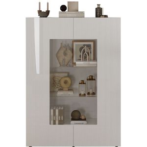 INOSIGN Vitrine »RIO, Höhe 166 cm, Hochschrank mit 2 Türen, Anrichte, Standvitrine«, geriffelte Front, modern u. elegant, viel Stauraum