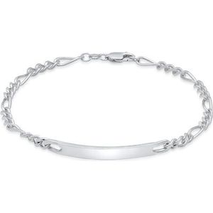 Kuzzoi Armband »Herren ID Platte Figaro Klassisch 925 Silber«