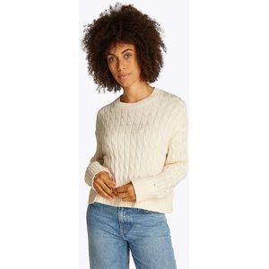 Tommy Hilfiger Rundhalspullover »SOFT CO CABLE C-NK LS SWT«, mit Zopfmuster