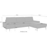 Creation BY ROLF BENZ Ecksofa »CR.450, Designecksofa, L-Form«, Armlehne breit und niedrig, Alugussfüße in umbragrau, Breite 274 cm