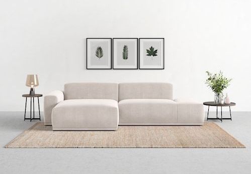 TRENDMANUFAKTUR Ecksofa Braga, aus 2 Teilen, moderner Cord-Stoff